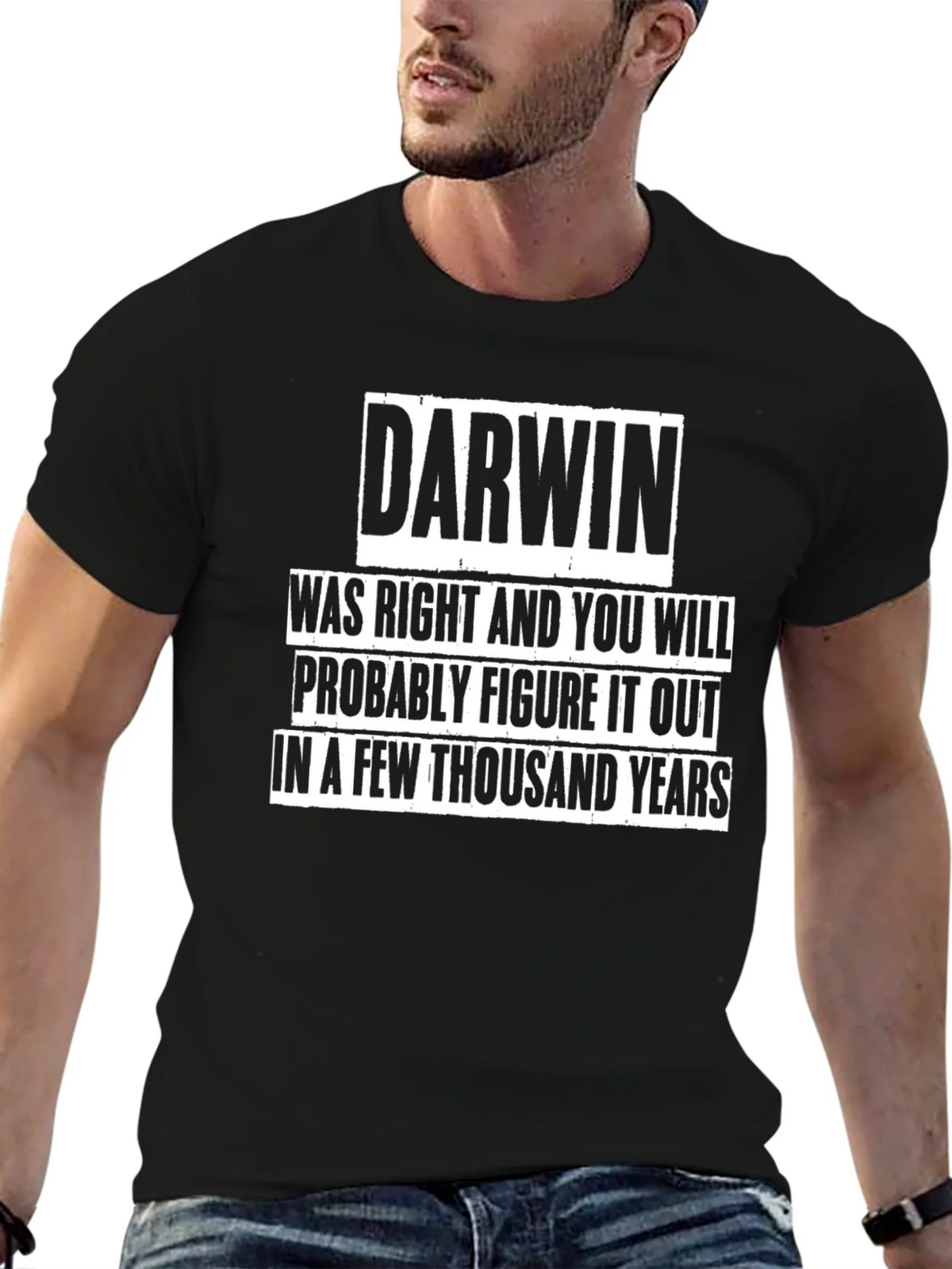 Darwin Was Right T-Shirt Funny Evolution Tee product image 9