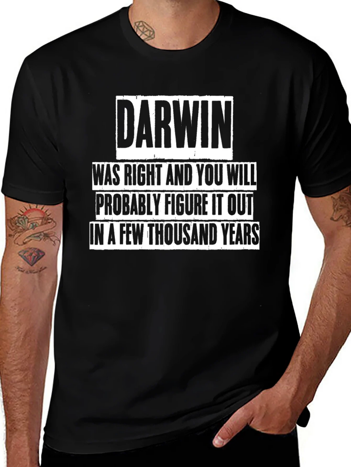 Darwin Was Right T-Shirt Funny Evolution Tee product image 1
