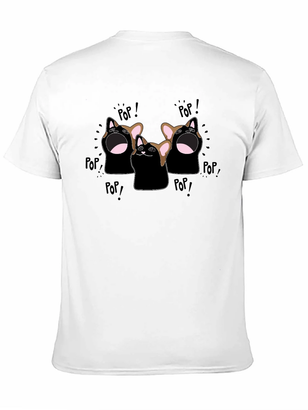 Pop Cat Graphic T-Shirt - Black product image 2