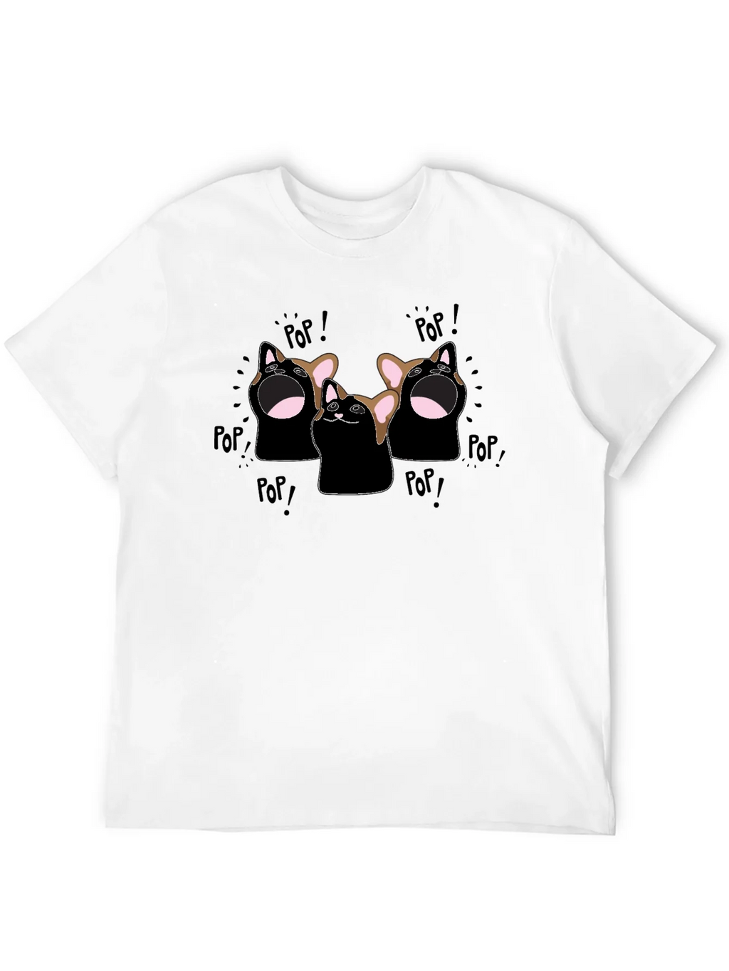 Pop Cat Graphic T-Shirt - Black product image 3