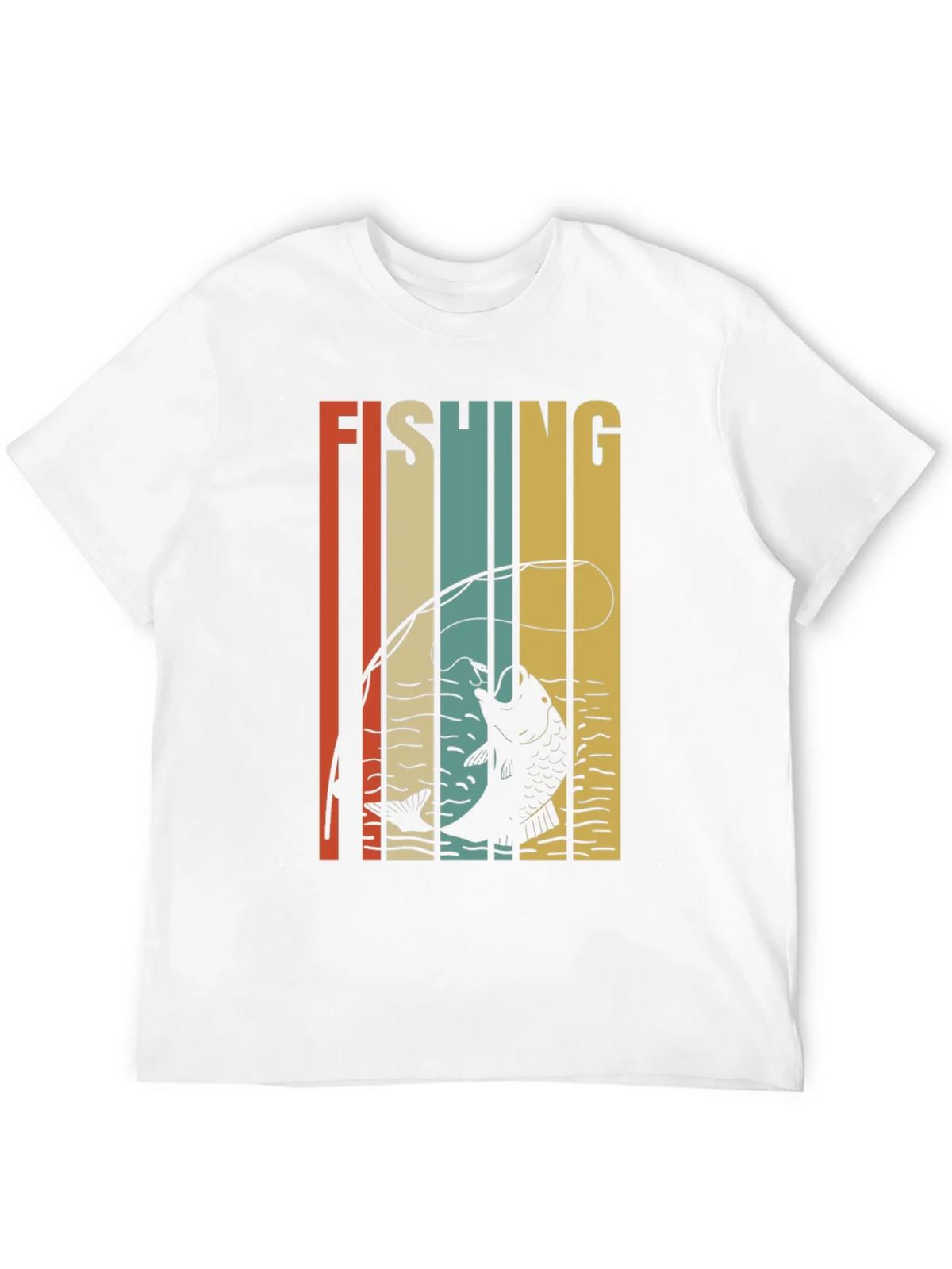 Retro Fishing Graphic T-Shirt - Black product image 3