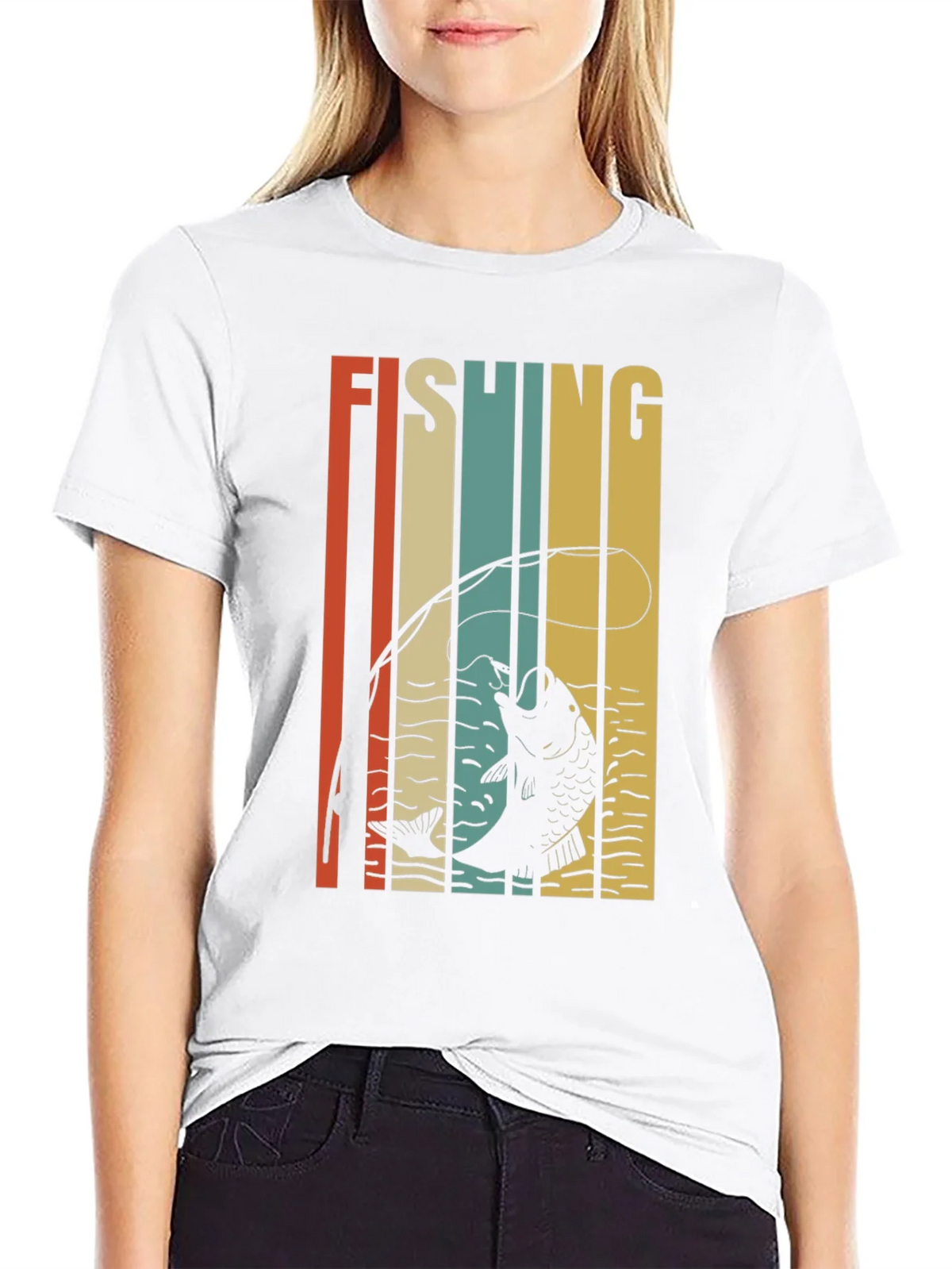 Retro Fishing Graphic T-Shirt - Black product image 11