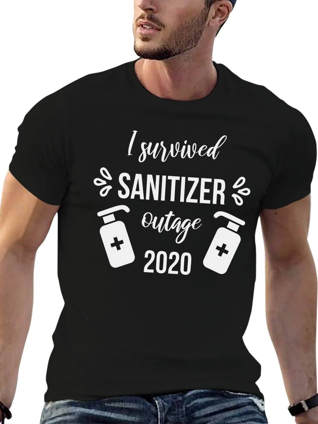I Survived Sanitizer Outage 2020 Black T-Shirt product image 9