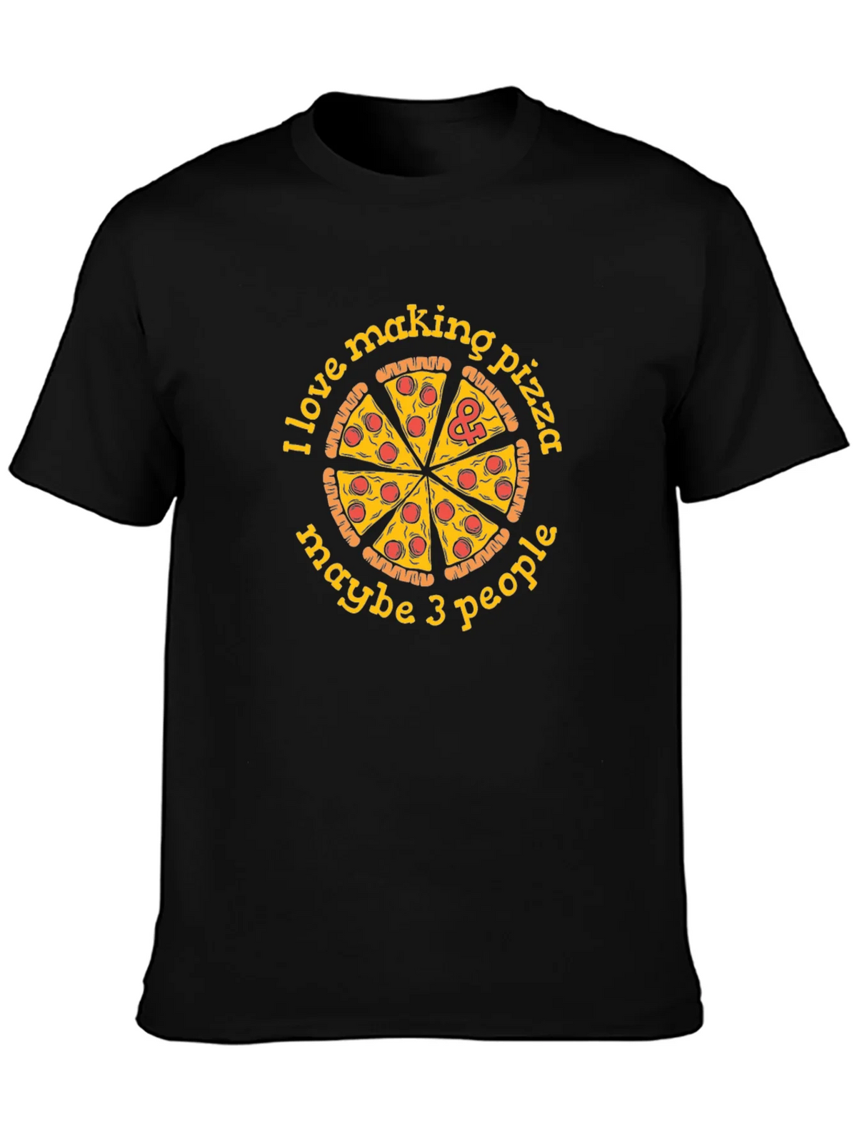 I Love Making Pizza Funny Graphic Tee - Black Cotton T-Shirt product image 6