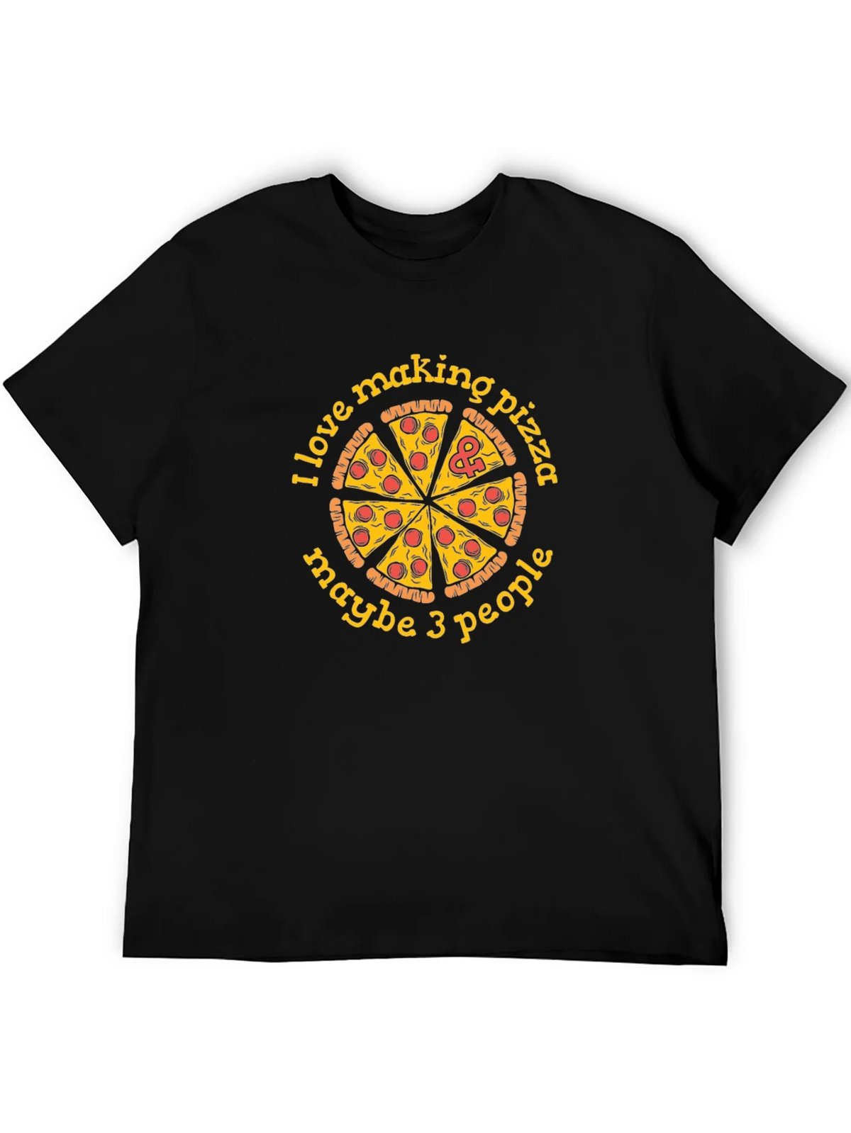 I Love Making Pizza Funny Graphic Tee - Black Cotton T-Shirt product image 8