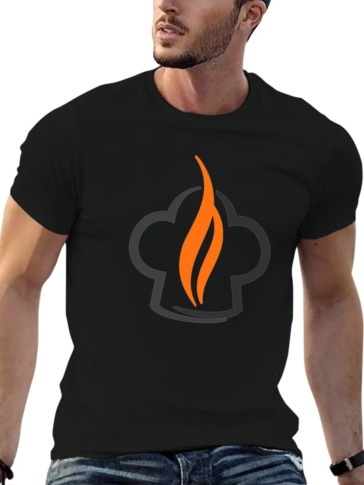 Chefs Flame Graphic Tee - Black Cotton Blend